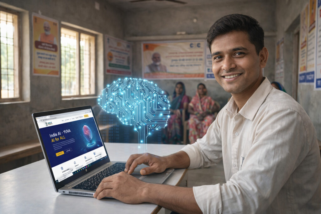 CSC VLE डिजिटल सेवा पोर्टल पर YUVA AI for ALL कोर्स के बारे में जानकारी प्राप्त करते हुए